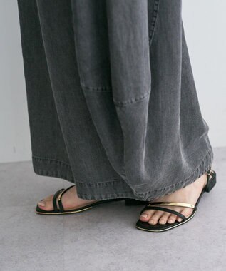 YECCA VECCA デニムコクーンドレープパンツ Black
