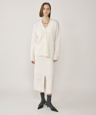 GRACE CONTINENTAL フィルムヤーンニットスカート ホワイト