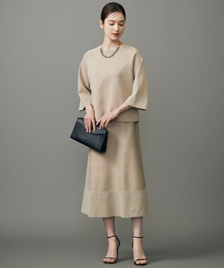 自由区 L モールブロッキング ニット モカ