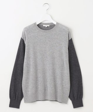 自由区 L 【カタログ掲載】ファインウールカシミヤクルーネック ニット グレー系