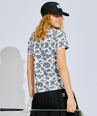 PW CIRCULUS 【永嶋花音プロ着用アイテム】【UV遮蔽率99.5% UVカット / 速乾 / ストレッチ】【WOMEN】アニマルドットモックT ゴルフウェア レディース ブラック系5