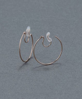 Phoebe 〈痛くないシリーズ〉スリムビッグフープライトフィットイヤリング シンプル/フープイヤリング/細い シャンパンゴールド