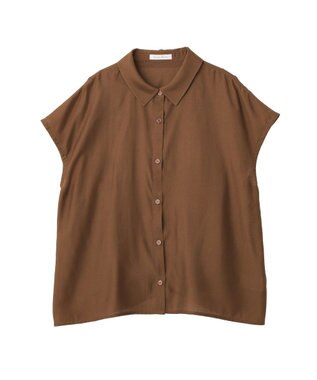 Green Parks ＳＥＴ２点刺しゅうキャミ＋シャツ Brown
