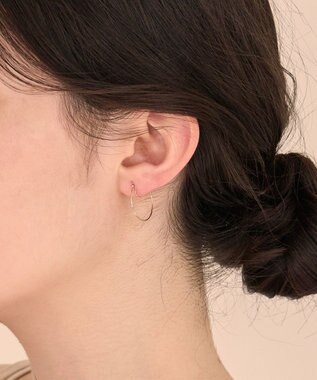 Phoebe 〈痛くないシリーズ〉スリムビッグフープライトフィットイヤリング シンプル/フープイヤリング/細い シャンパンゴールド