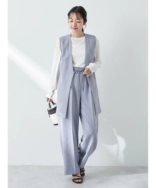 earth music&ecology リネンライクジレ Grayish Blue