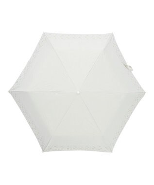 MOONBAT estaa 晴雨兼用 折りたたみ傘 リボンプリント 日傘 遮光 遮熱 UV オフホワイト