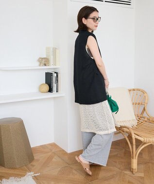 Green Parks メッシュロングベスト Light Beige