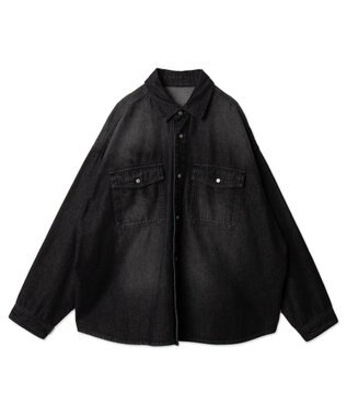 WEGO 【ユニセックス着用ITEM】 デニムBIGシャツ（LS） デニムブラックソノタ