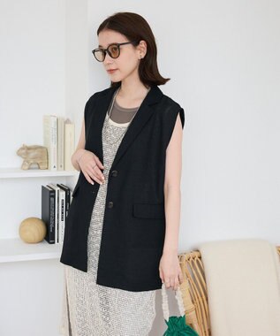 Green Parks メッシュロングベスト Light Beige