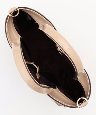 LA BAGAGERIE ツイルナイロン×エナメル 2WAYトートバッグ Sサイズ グレージュ