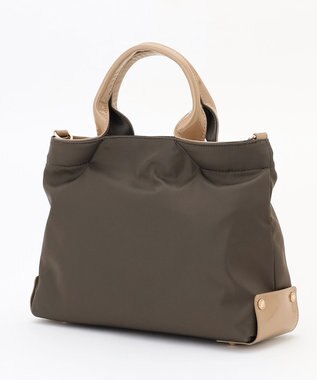 LA BAGAGERIE ツイルナイロン×エナメル 2WAYトートバッグ Sサイズ カーキ