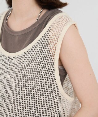 Green Parks メッシュロングベスト Light Beige