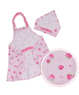Mother garden マザーガーデン 野いちご キッズエプロン & 三角巾 セット 100cm スケッチ柄