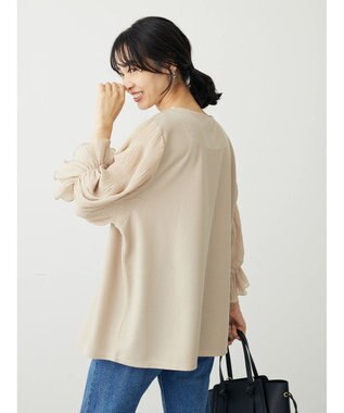 Green Parks マジョリカドッキング７分袖プルオーバー Light Beige