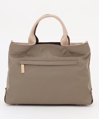 LA BAGAGERIE ツイルナイロン×エナメル 2WAYトートバッグ Sサイズ グレージュ