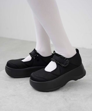 WEGO フリルベルクロシューズ ブラック