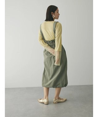 Green Parks armonia. サスペンダー付きスカート Khaki