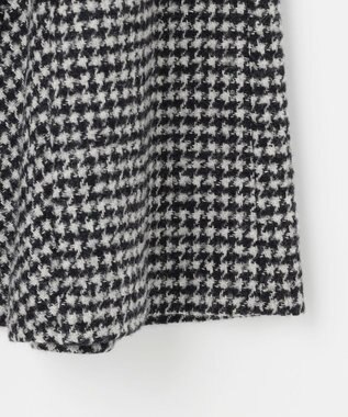J.PRESS LADIES ウールシルク ハウンドトゥース フレア スカート モノトーン系