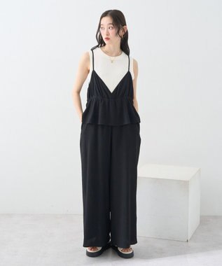 earth music&ecology ペプラムロンパース Black