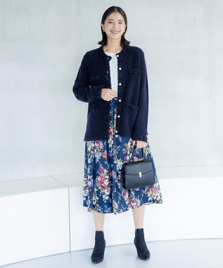 組曲 S 【23AW】ローズブーケプリント フレアスカート ネイビー系5
