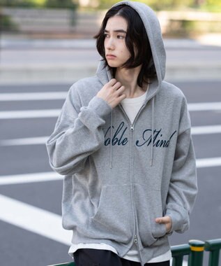 WEGO 【25年秋冬新作/ユニセックス着用ITEM/SMLサイズ展開】グラフィックロゴダブルZIPパーカー グレーその他