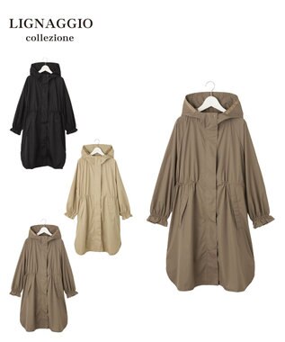 MOONBAT 【撥水】LIGNAGGIO ウエストギャザーフードコート モカブラウン