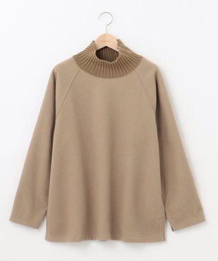 SHARE PARK LADIES ラグランスリープハイネックプルオーバー キャメル