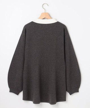 組曲 L 襟付きチュニック プルオーバー グレー系