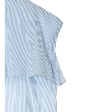 CRAFT STANDARD BOUTIQUE インド綿フリルブラウス Stripe Sax