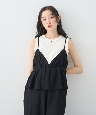 earth music&ecology ペプラムロンパース Black