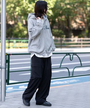 WEGO 【25年秋冬新作/ユニセックス着用ITEM/SMLサイズ展開】グラフィックロゴダブルZIPパーカー グレーその他