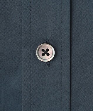 23区 【洗える】コンパクトコットンツイル シャツ ワンピース マリンブルー系