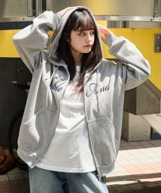 WEGO 【25年秋冬新作/ユニセックス着用ITEM/SMLサイズ展開】グラフィックロゴダブルZIPパーカー グレーその他