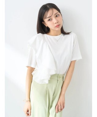 earth music&ecology アシメフリルプルオーバー Ivory