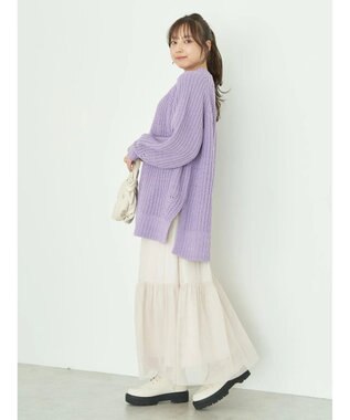 earth music&ecology ティアードチュールスカート Light Beige