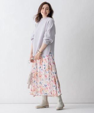 自由区 L 【洗える】ウールカシミヤ ハイネックニット (検索番号:JL27) アイボリー系