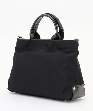 LA BAGAGERIE ツイルナイロン×エナメル 2WAYトートバッグ Sサイズ ブラック