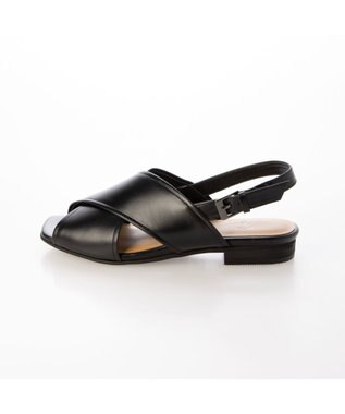 ing <ing>クロスベルトストラップサンダル ブラック