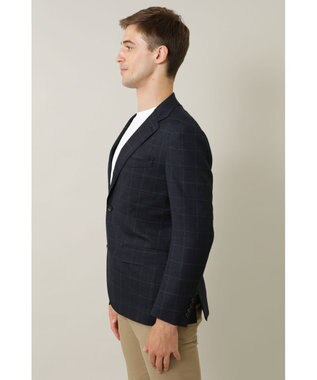 DAKS ウールチェックジャケット ネイビー