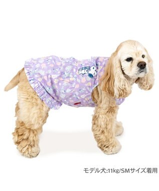 PET PARADISE スヌーピー 接触冷感 背中開き リゾートワンピース 中型犬 パープル
