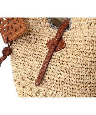 genten クロシェットラフィア　ハンドバッグ大 チャ