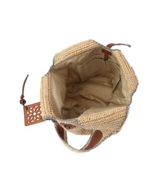 genten クロシェットラフィア　ハンドバッグ大 チャ