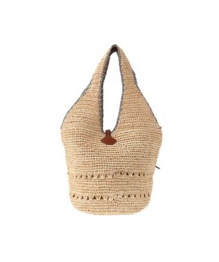 genten クロシェットラフィア　ハンドバッグ大 チャ