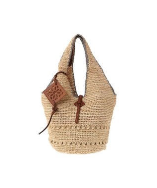 genten クロシェットラフィア　ハンドバッグ大 チャ