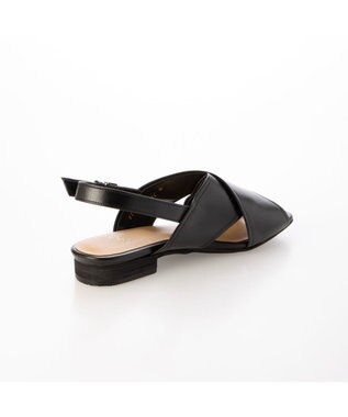 ing <ing>クロスベルトストラップサンダル ブラック