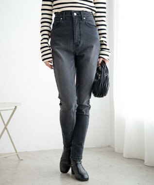 WEGO ハイウエストストレッチスキニーパンツ ブラック