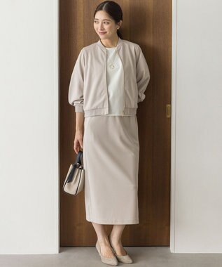 組曲 【ご好評につき追加生産！】ジョーゼットジャージー ブルゾン ベージュ系