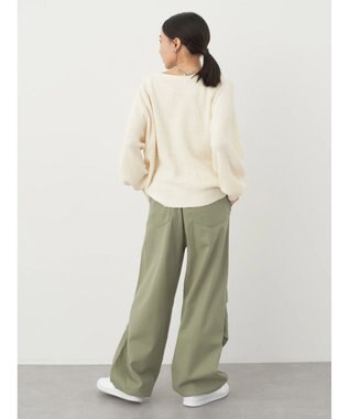 earth music&ecology ブークレーキーネックカーディガン Ivory