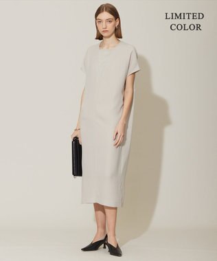 ICB 【接触冷感・UVケア・速乾・洗える】FluidBackSatin レイヤードデザインワンピース トープ系［WEB限定］