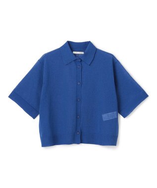 BEIGE， 【洗える・Oggi10月号掲載】MILANO / リネン混シアーポロカラーニット Blue